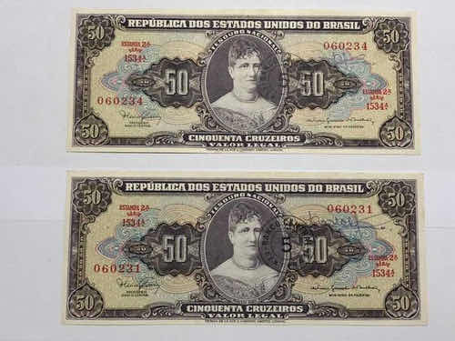 Cédulas Antigas Brasil 50 Cruzeiros