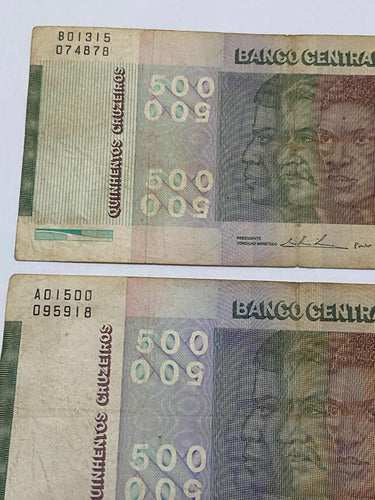 Cédulas Antigas Brasil 500 Cruzeiros