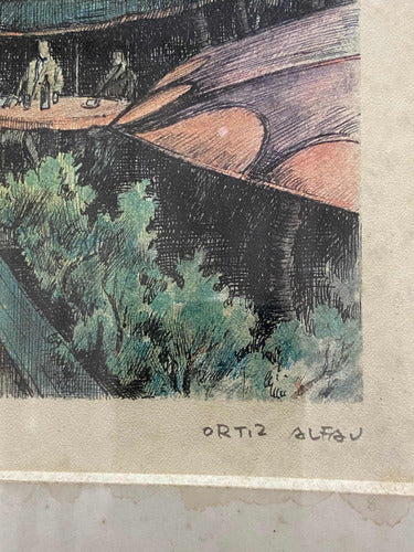 Quadro Antigo Gravura Paris Place Du Tertre - Ortiz Alfau