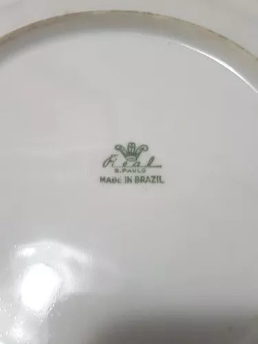 Antigo Prato De Porcelana Decorativo Com Desenho Oriental