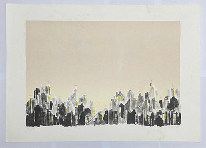 Quadro Gravura Antiga Cidade Prédios Assinada E Numerada