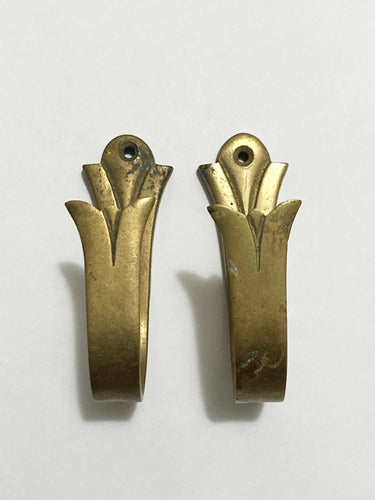 Suportes Antigos De Bronze Para Cortina Lote 3