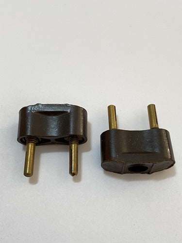 Tomada Macho Antiga De Baquelite Marrom Lote 2