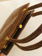 Bolsa De Mão Antiga Couro Legítimo Marrom