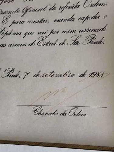 Diploma Documento Antigo 1951 Governo De São Paulo