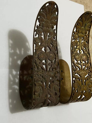 Suportes Antigos De Bronze Para Cortinas