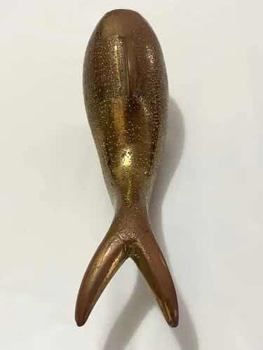 Escultura Antiga Golfinho De Bronze