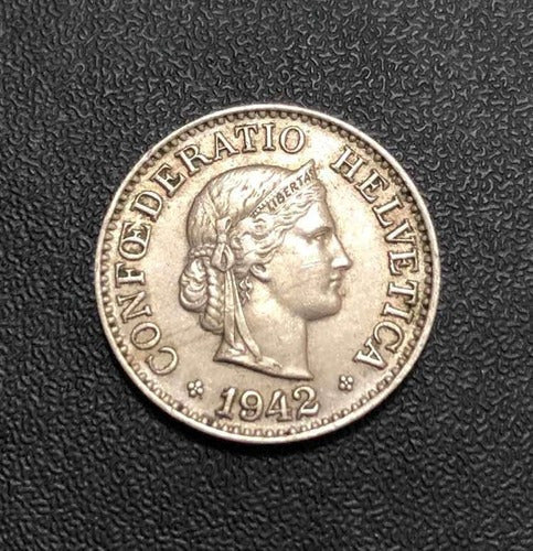 Antiga Moeda 1942 B Conforderatio Helvetica 10 Rappen Suiça