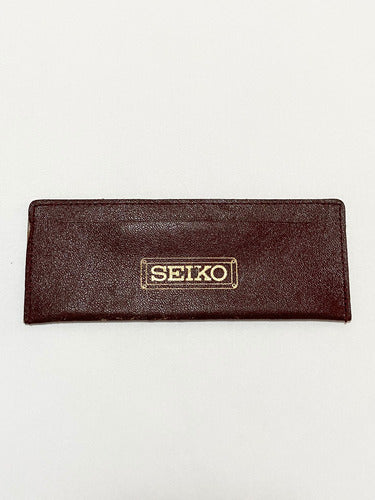Porta Relógio Estojo Original Seiko Antigo Couro Marrom