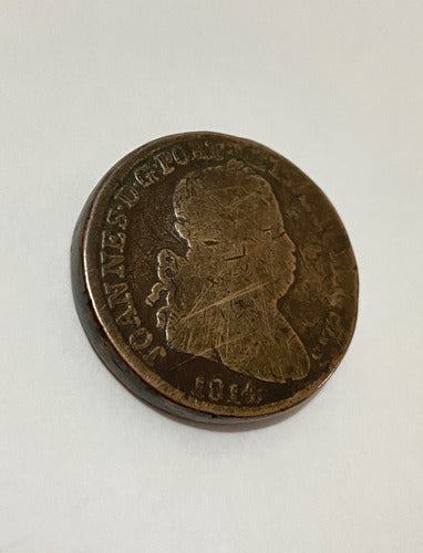 Moeda Antiga Portugal 1814 40 Réis Pataco Bronze