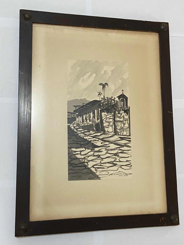 Quadro Antigo Nanquim Ladeira Do Vira Saia - M Hollender