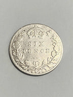 Antiga Moeda De Prata Reino Unido 1900 Six 6 Pence Victoria