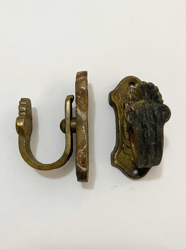 2 Suportes Antigos De Bronze Para Cortina - Peq Lote 2