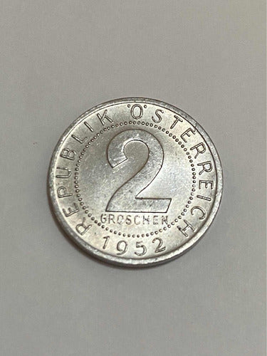 Moeda Antiga Austria 2 Groschen 1952