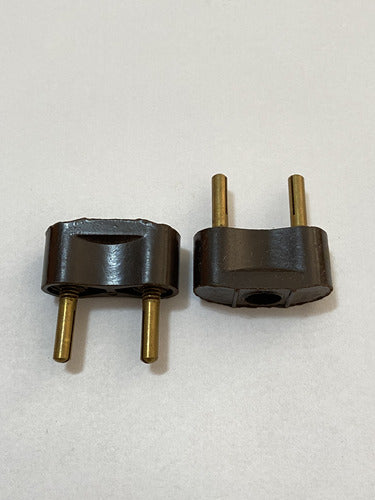 Tomada Macho Antiga De Baquelite Marrom Lote 2