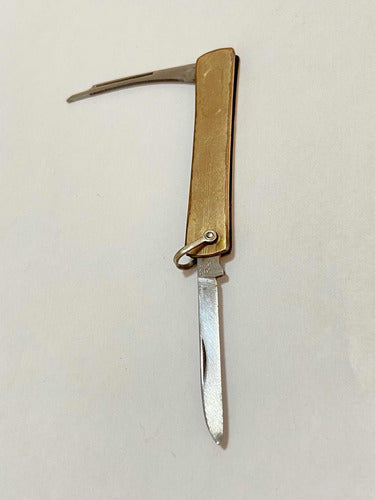 Canivete Antigo Espanhol Dourado Stainless Steel Dourado