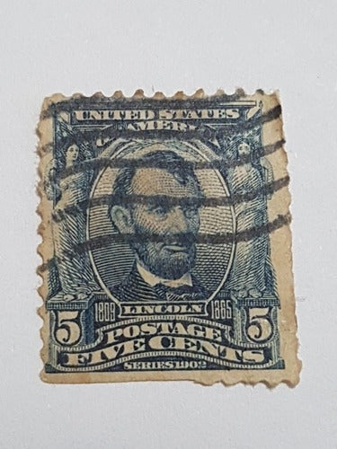 Selo Antigo Eua 5 Cents Lincoln 1903