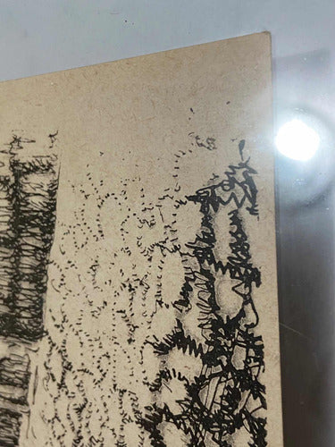 Quadro Antigo Em Nanquim - Rua De Pedra