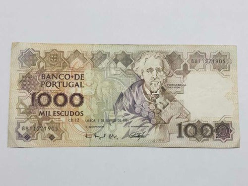 Cédula Antiga 1000 Mil Escudos Banco De Portugal