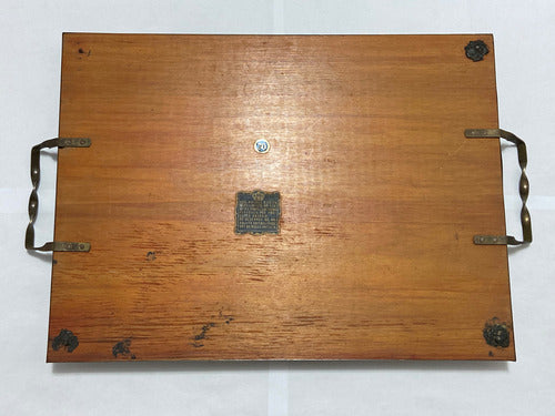 Bandeja Antiga Vidro Estrutura De Metal Anos 50 Tema Frutas