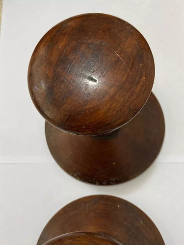 Antigo Suporte De Chapéu Em Madeira Nobre