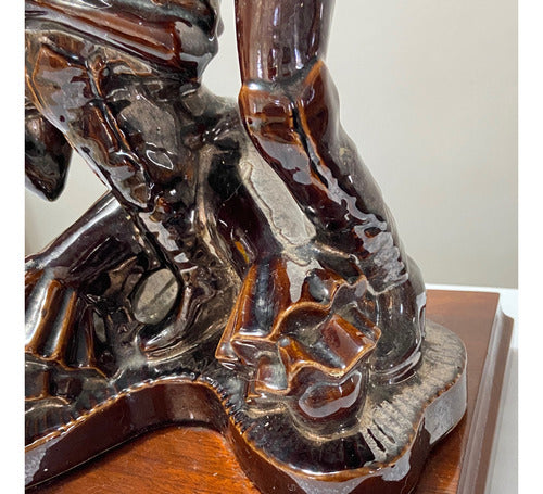 Escultura Antiga Casal Sambista Em Cerâmica