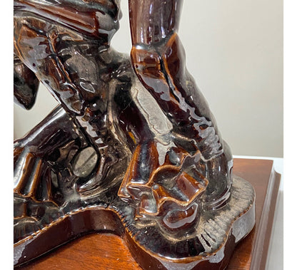 Escultura Antiga Casal Sambista Em Cerâmica