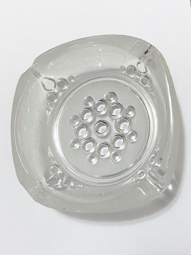 Cinzeiro Antigo Quadrado Em Vidro Trabalhado