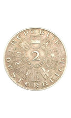 Antiga Moeda De Prata 1932 Austria 2 Schilling