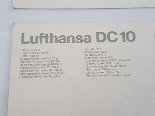 Cartões Postais Antigos Lufthansa Aviões A300 B727 Dc10 B747