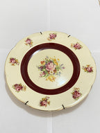 Prato Porcelana Inglesa Woods Ivory Ware C/ Decoração Floral