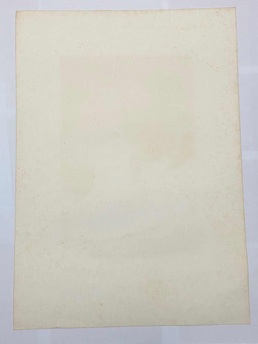 Quadro Gravura Antiga Assinada Figura Feminina Máscara