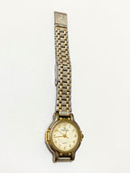 Relógio Antigo Champion Quartz Prata E Dourado